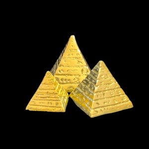 Handcrafted Egyptian Pyramid Statue: Pharaonic Inscriptions, Ancient Decor