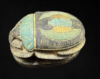 ヴィンテージ エジプト スカラベ 石彫り アピス 雄牛頭 スカラベ