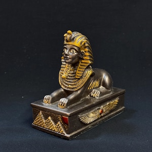 Seltene Replik Sphinx Hochwertige Spektakuläre Antike Sphinx Einzigartige Große Replik handbemalte Ägyptische Statue der Sphinx Made in Ägypten