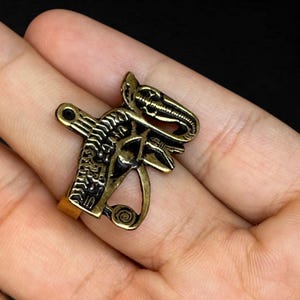 Handmade Eye of Horus Adjustable Ring Ancient Egyptian Jewelry, Protection Amulet Gift Gold Eye of Ra Ring Adjustable Amulet Made In Egypt
