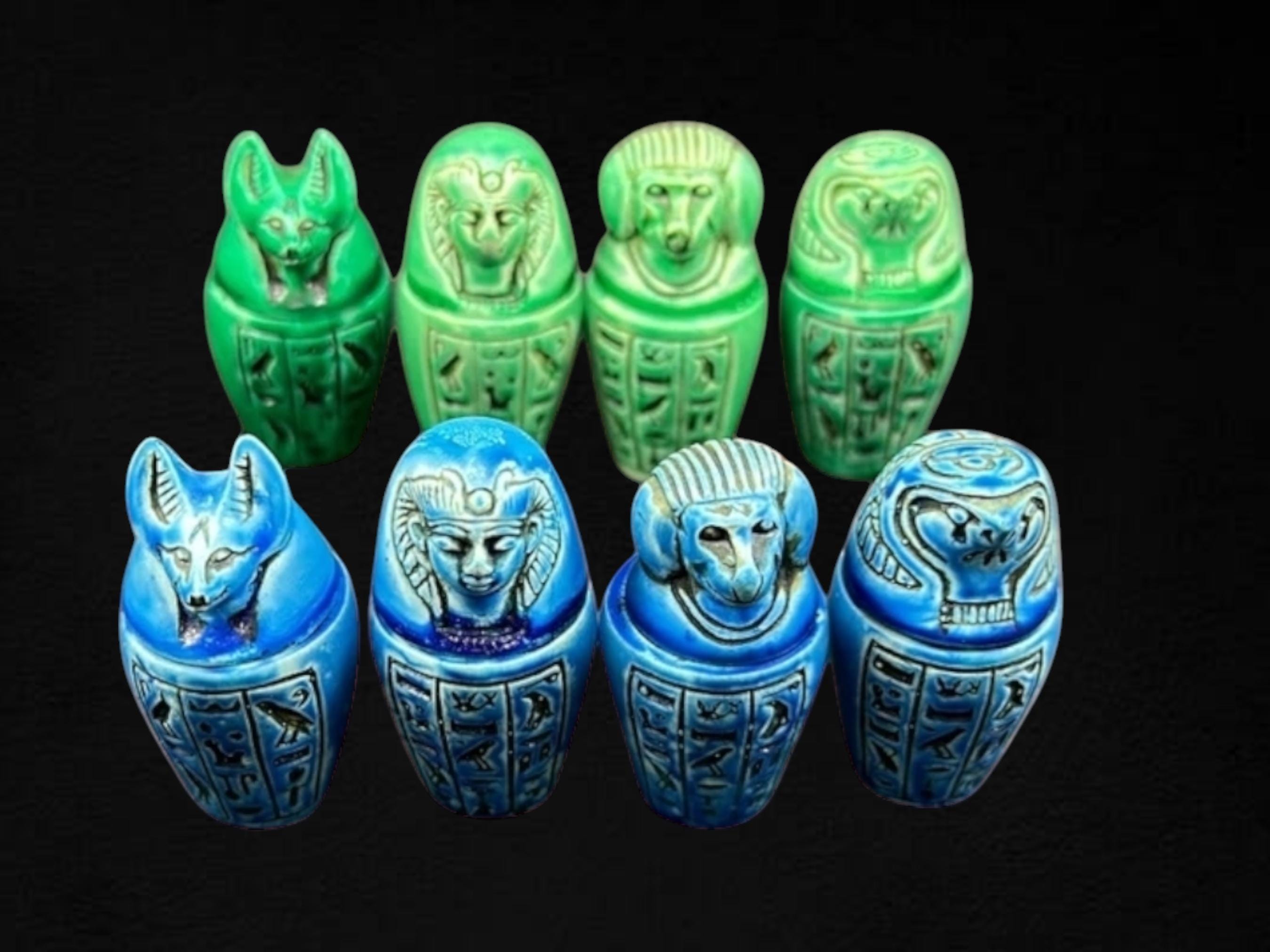 スペイン製 陶器製 細工浮彫『古代エジプト壁画風』大型造形飾り壺 双耳飾り壺 今年は蛇年🐍 「動物文の壺」には縦横無尽に蛇の姿が 確かに下の