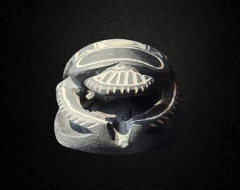 Handcrafted Egyptian Scarab Amulet: Hieroglyph Engraved Stone Charm