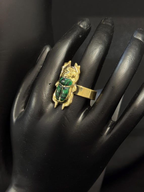 Dello Scarabeo Anello Con Scarabeo Egizio Anello Cocktail Vintage
