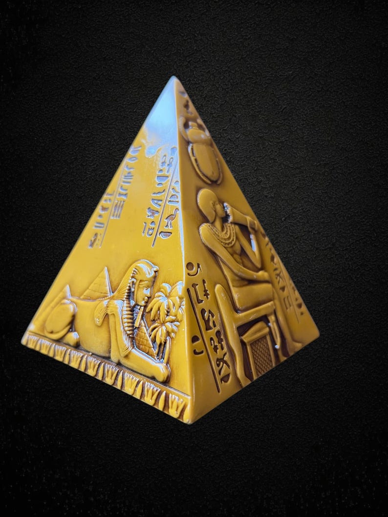 Golden Mini Pyramid With Ancient Egyptian Reliefs Made in Egypt - Etsy