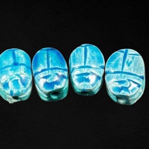 Tutankhamun revival Scarab of Luck Set Egyptian revival inlay Egyptian Scarab Amulet Precious Scarab Beetle Scarab Beads Made In Egypt