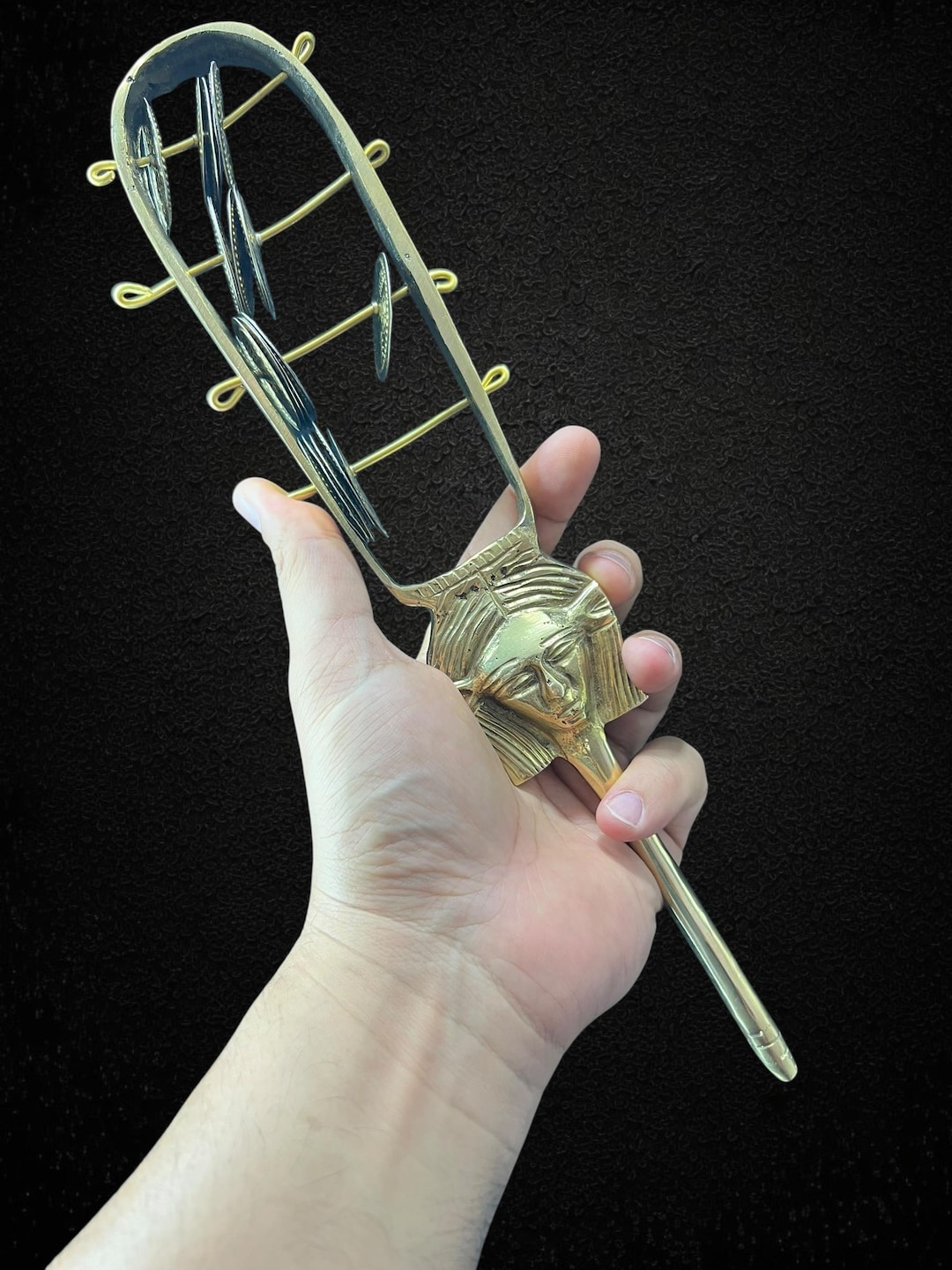 Rare Ancient Egyptian Brass Sistrum With Hathor Head Authentic Replica ...