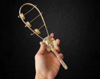 Unique Brass Hathor Sistrum Rattle Sacred Egyptian Instrument for Rituals, Spiritual Healing, Meditation & Sound Vibration Art Made in Egypt