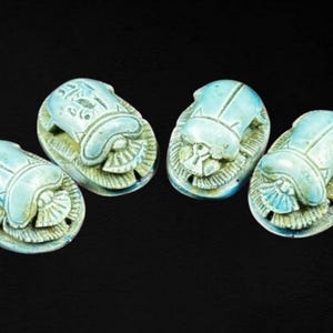 Unique Tutankhamun revival Egyptian Scarab Amulet Precious Scarab Good Luck Set Egyptian revival inlay Beetle Scarab Made In Egypt