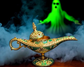 Aladdin Lamp: Vintage Genie Incense Burner, Egyptian Decor