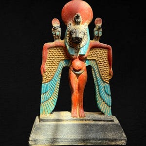 Unique Sekhmet Statue replica Rare lioness goddess Sekhmet Egyptian Winged sculpture Ancient Egypt Sekhmet figurine Sekhmet Made In Egypt