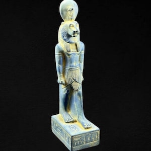 Unique Ancient Egyptian Statue of Goddess Sekhmet warrior Goddess of war blue large heavy stone unique altar statue replica Made In Egypt