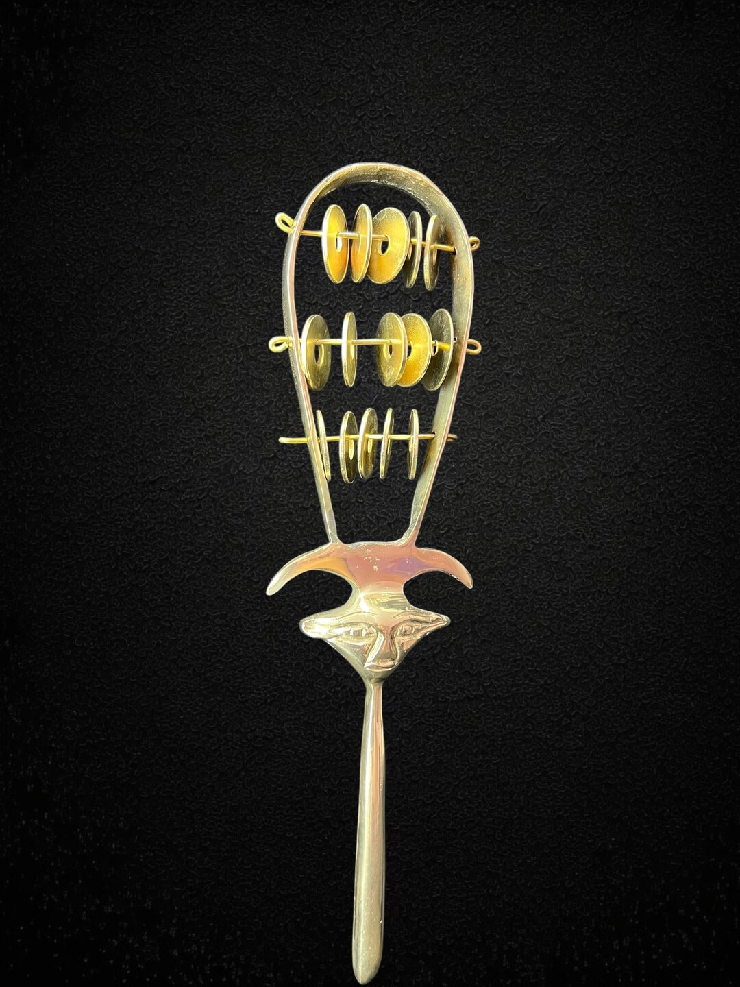 Hathor Sistrum Ritual Instrument – Brass Egyptian Sacred Rattle ...