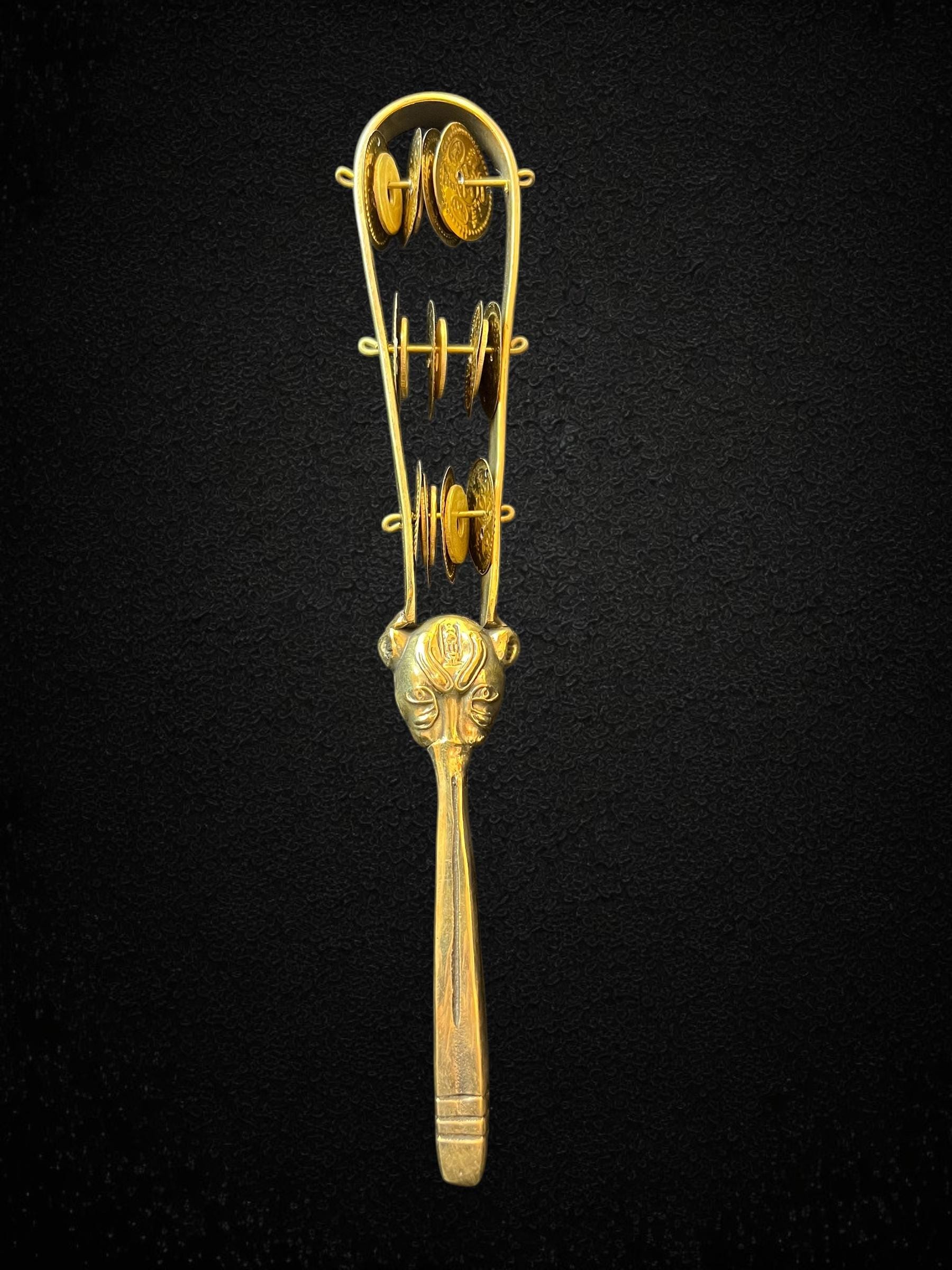 Normal Temple Instruments Ancient Egyptian Sekhmet Sistrum Brass Lioness Goddess Sound Rattle ...