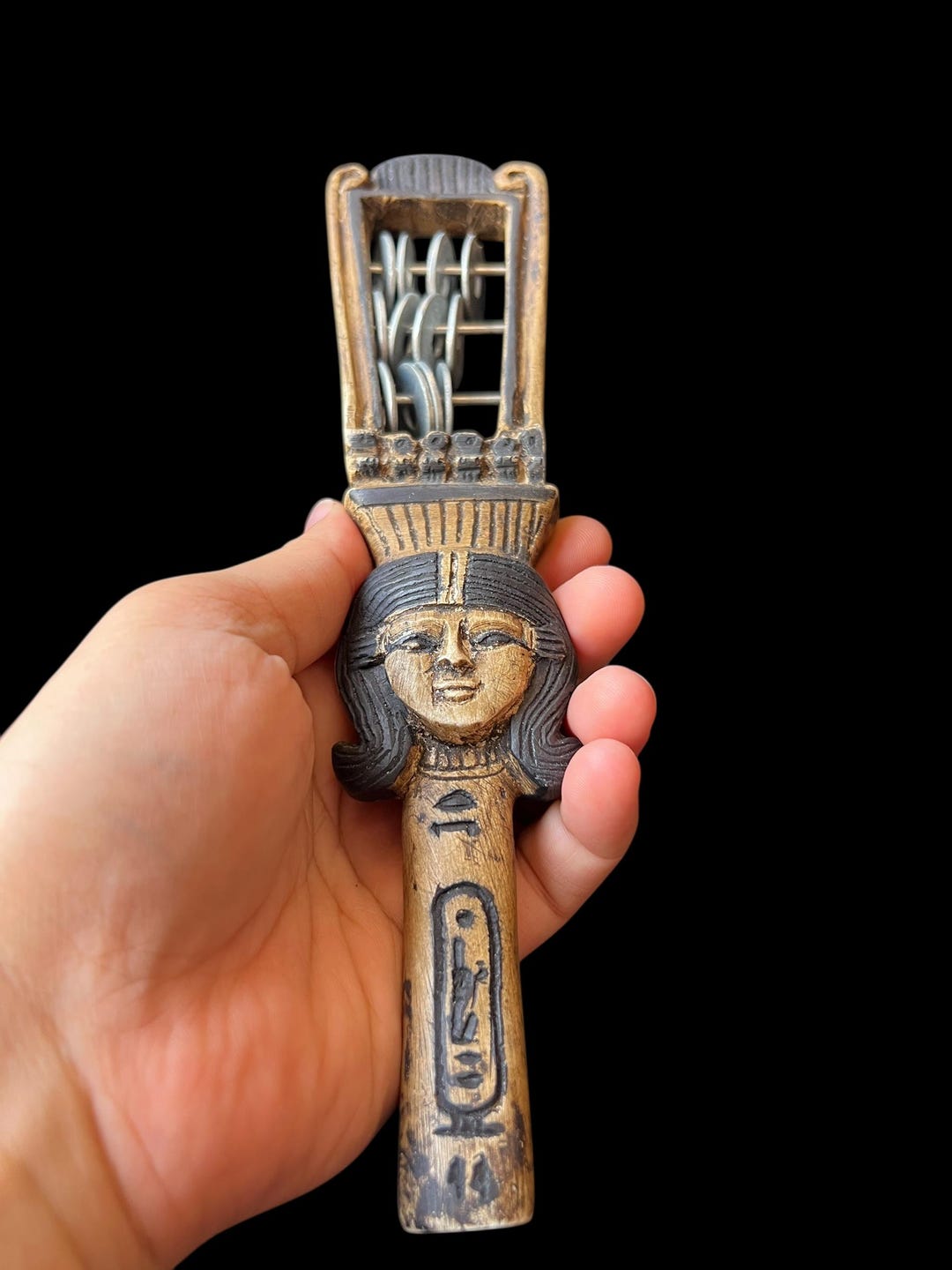 Egyptian Hathor Sistrum | Bronze Ritual Rattle | Ancient Temple Symbol ...