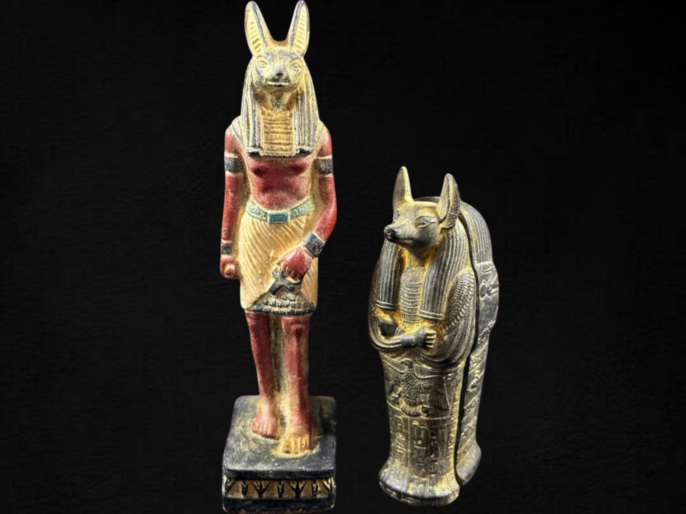エジプトのアヌビス像と棺：古代の神の彫刻 - Etsy 日本