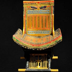 ツタンカーメン王の玉座椅子：手作りのエジプトのレプリカ - Etsy 日本
