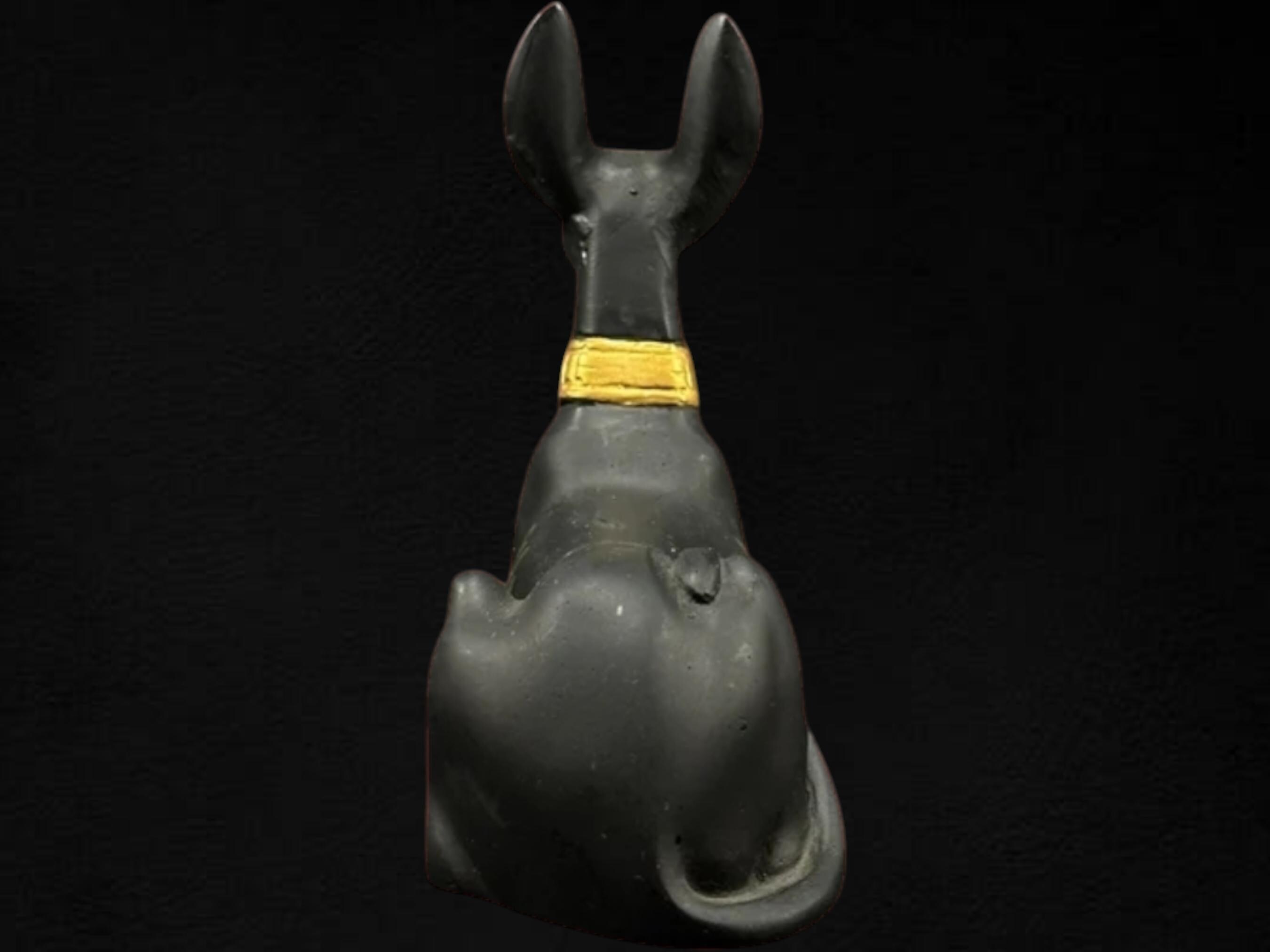 手作りのアヌビス像：エジプトの死者の神、黒と金の装飾 - Etsy 日本