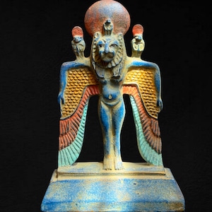 Winged Sekhmet Statue replica Rare lioness goddess Sekhmet Egyptian Winged sculpture Ancient Egypt Sekhmet figurine Sekhmet Made In Egypt