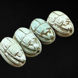 TUTANKHAMUN revival Scarab of Luck Set Egyptian revival inlay - Egyptian Scarab - Scarab Amulet - Scarab Beetle - Scarab Beads Made In Egypt