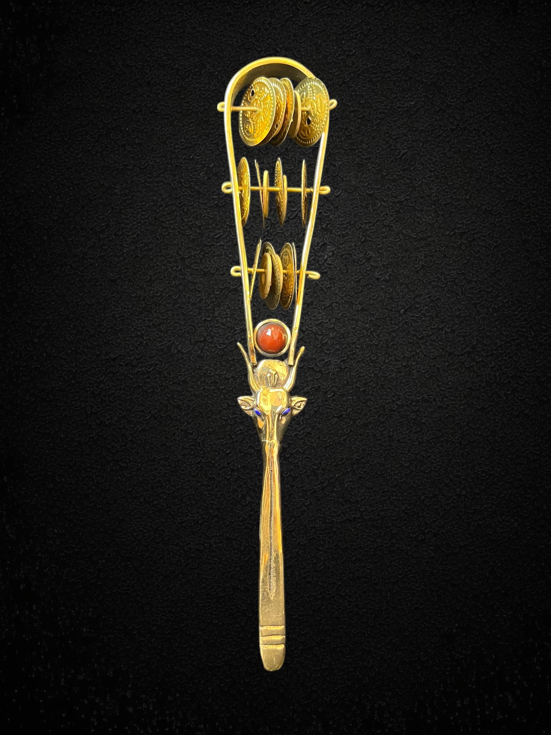 Ritual Rattle Egyptian Hathor Brass Sistrum – Ritual Rattle of Music & Joy, Temple ...