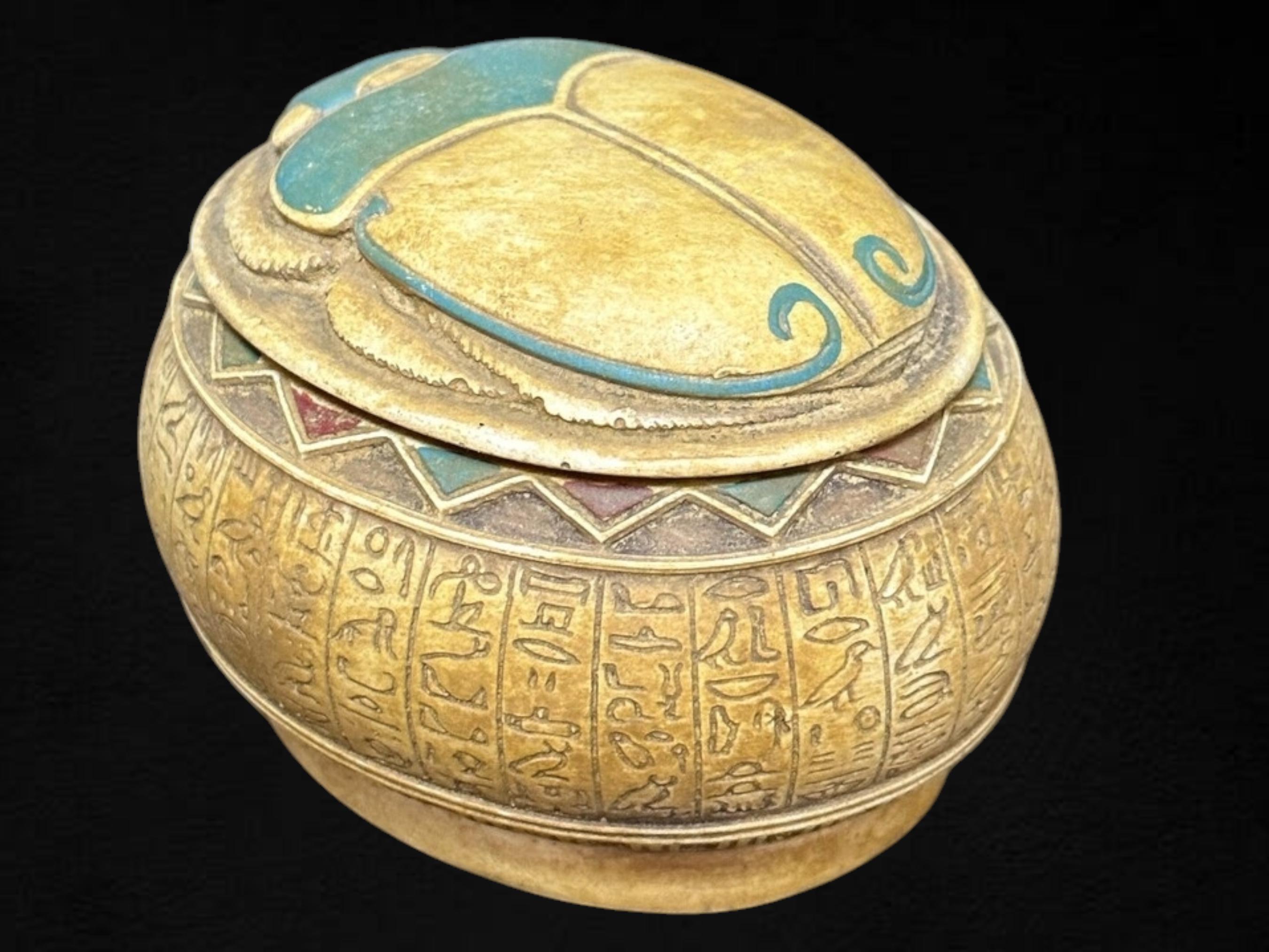 エジプトのスカラベの宝箱：彫刻された石の記念品 - Etsy 日本