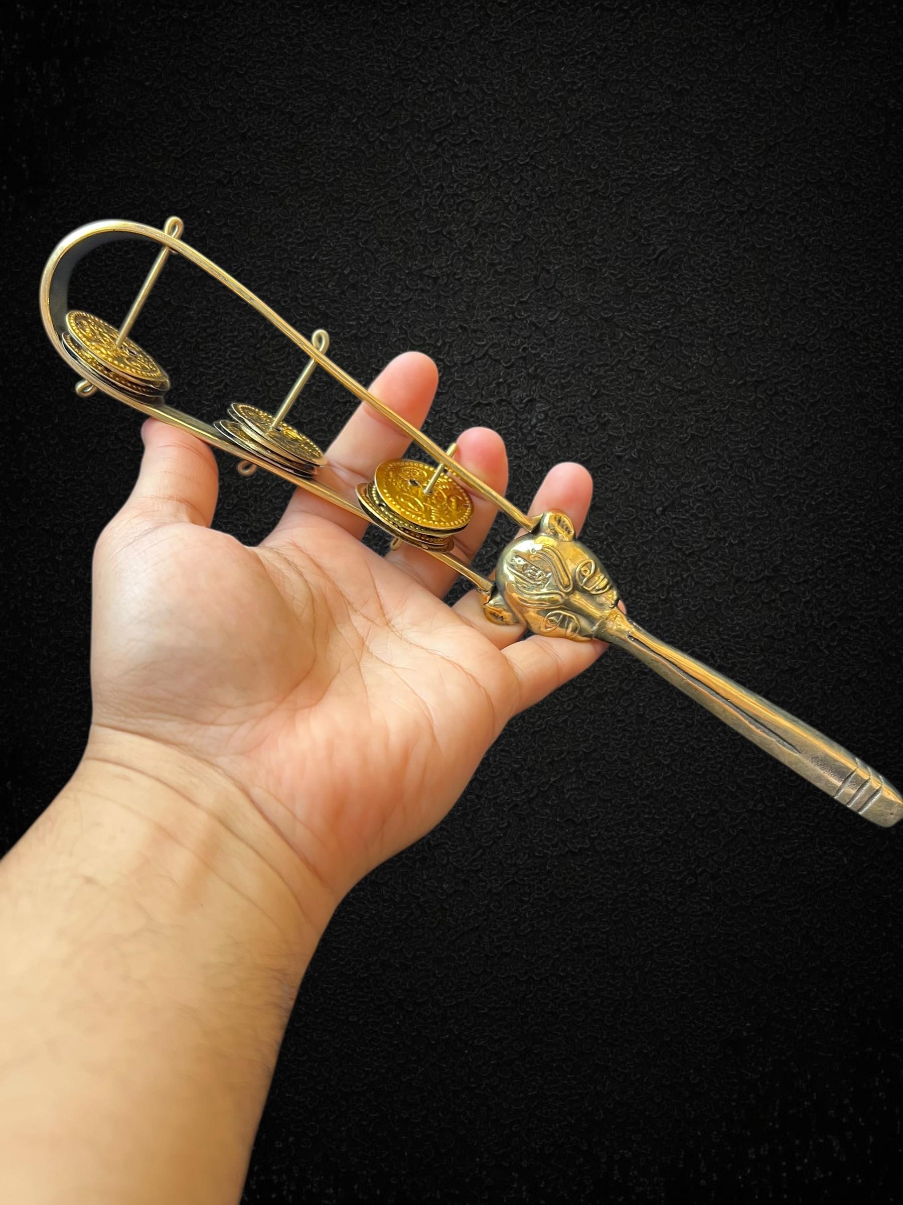 Ancient Egyptian Sekhmet Sistrum Brass Lioness Goddess Sound Rattle ...