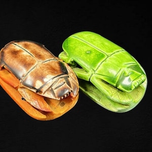 TUTANKHAMUN revival Scarab of Luck Set Egyptian revival inlay - Egyptian Scarab - Scarab Amulet - Scarab Beetle - Scarab Beads Made In Egypt