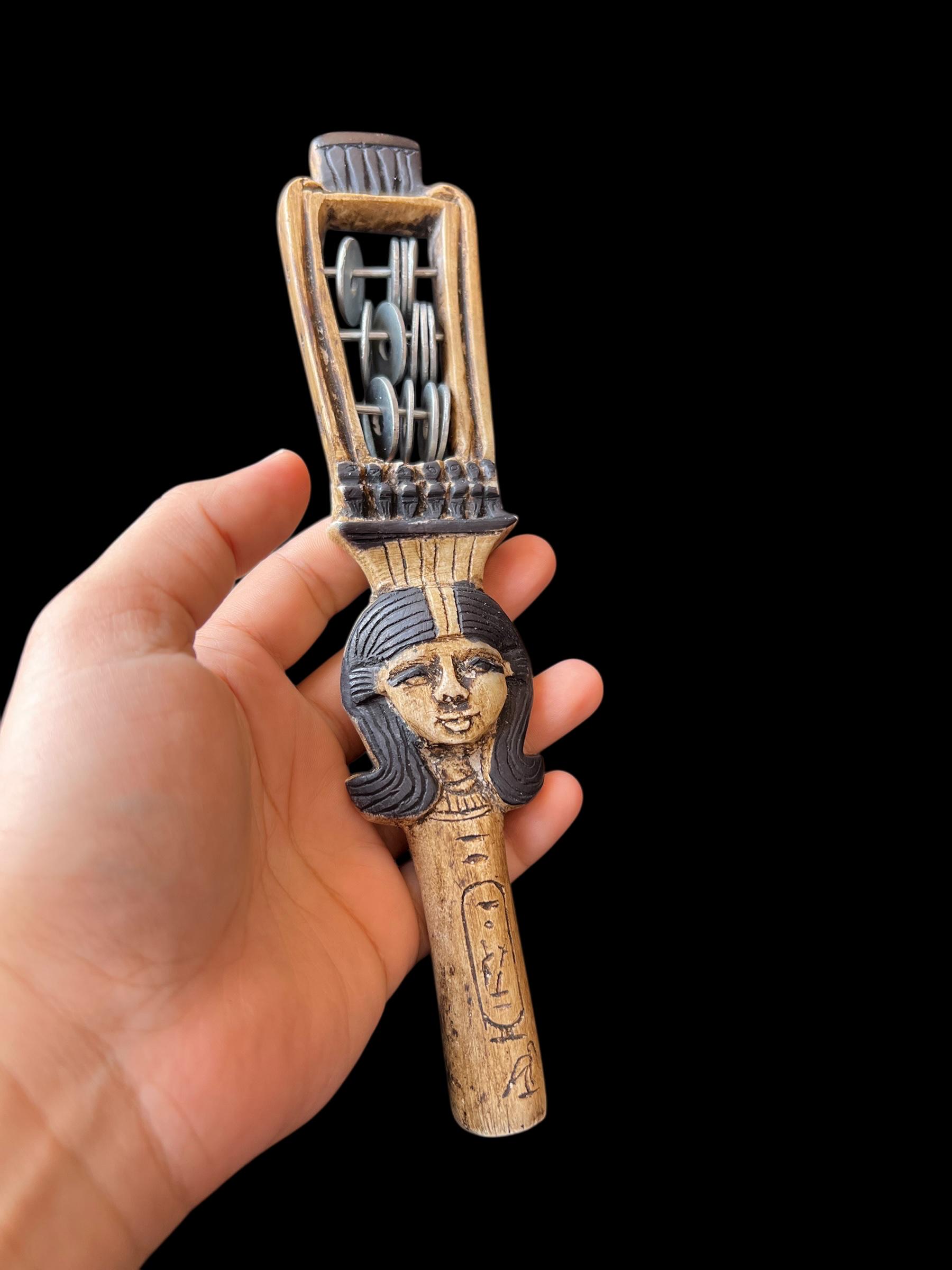 Unique Egyptian Hathor Sistrum | Bronze Ritual Rattle | Ancient Temple ...