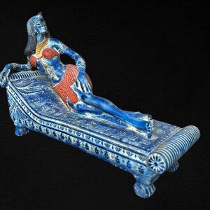 Handmade Limestone Cleopatra Statue: Egyptian Home Decor Sculpture