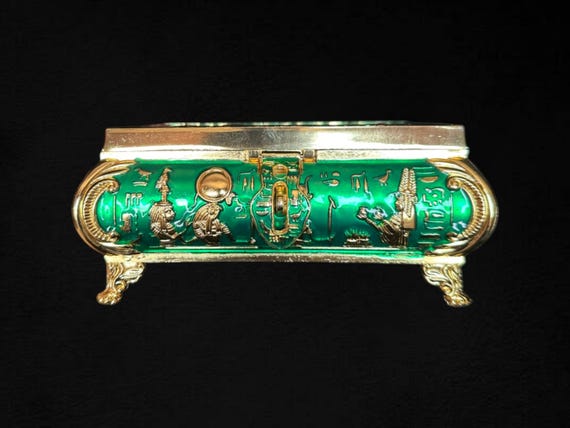 エジプトの宝箱：緑と金のレリーフの祭壇装飾 - Etsy 日本