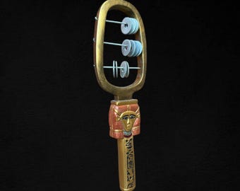銅製の素晴らしい女神ハトホルのシストラム - 古代エジプトの神聖な