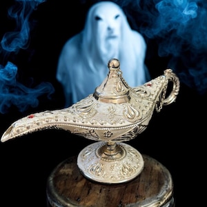 Rare White Aladdin Magic Lamp Vintage Genie Lamp for Decor, Gift, or Arabian Nights Display decorative genie lamp Made in Egypt