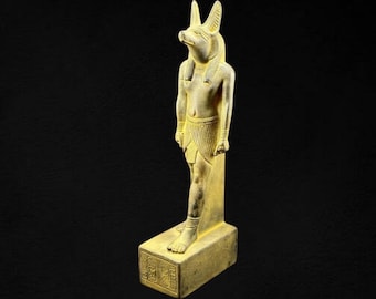 Handmade Anubis Statue: Egyptian God Figurine, Home Decor