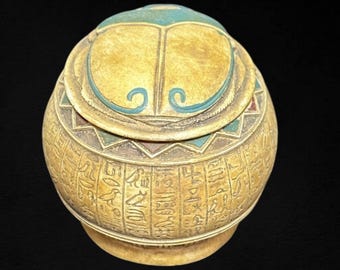 エジプトのスカラベの宝箱：彫刻された石の記念品 - Etsy 日本