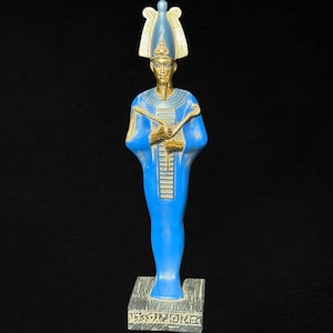 Handmade Egyptian Osiris Statue: God of Afterlife, Gold Finish