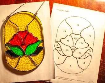 Elegant Floral Stained Glass Pattern PDF - Beginner Friendly - 16 Details