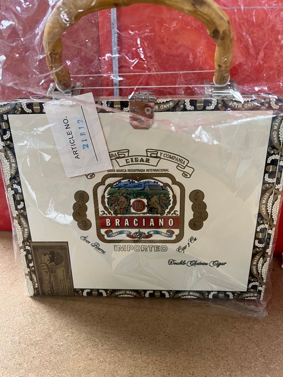 NEW - Vintage Vermouth Bianco Braciano Fine Cigar Box Purse | eBay
