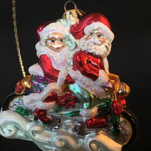 Radko Mr & Mrs Santa Claus on motorcycle