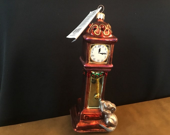Radko hickory Dickory Dock Grandfather Clock & Mouse Etsy