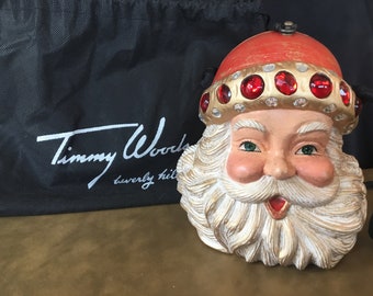 置物 Timmy woods Timmy Woods Vintage Santa Claus Handbag With Spectacles NEW With