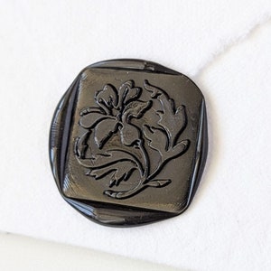Damask Vintage Flower Handmade Self-Adhesive Wax Seal Stickers/ Peel & Stick Wax Seals/ Invitation/Seating Chart/Menu/Place Cards- Set of 25