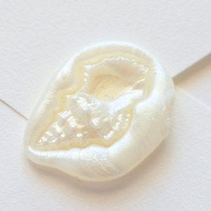 Conch Seashell- Handmade Self-Adhesive Wax Seal Sticker/Peel & Stick Wax Seal/Invitation/Seating Chart- Set of 25