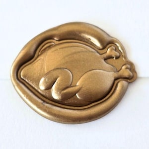 Turkey Day Handmade Self- Adhesive Wax Seal Stickers/Peel & Stick Wax Seals/Invitation Wax Seals- Set of 25