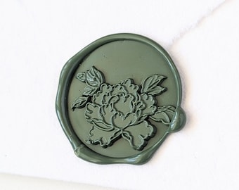 Sara Bernhardt Peony - Handcrafted Self-Adhesive Wax Seals- Set of 25