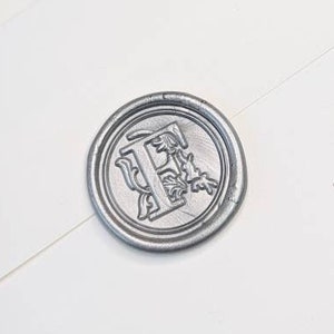 Antique Monogram A-Z Handmade Self-Adhesive Wax Seal Stickers/Peel & Stick Wax Seals/ Invitation Wax Seals- Initials Wax Seals- Set of 25