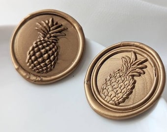 Pineapple Handmade Self-Adhesive Wax Seal Stickers/Peel & Stick Wax Seals For Invitation/Seating Chart/Menu/Place Cards/Favors- Set of 25