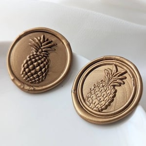 Pineapple Handmade Self-Adhesive Wax Seal Stickers/Peel & Stick Wax Seals For Invitation/Seating Chart/Menu/Place Cards/Favors- Set of 25