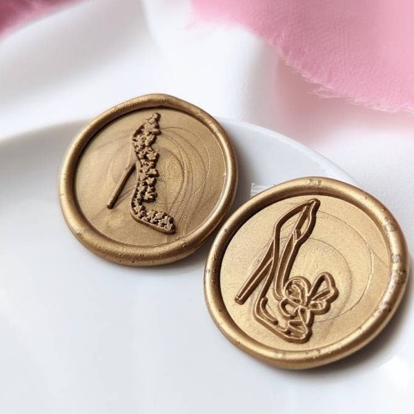 Stiletto/High Heel/Cinderella Self-Adhesive Wax Seal Stickers/Peel & Stick Wax Seals for Invitations/Seating Charts/Place Cards- Set of 25