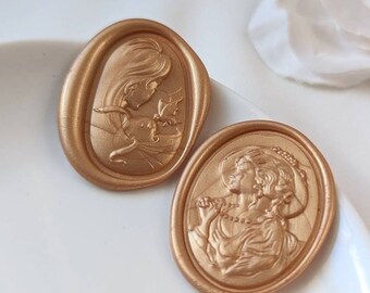 Victorian Woman - Handcrafted Self-Adhesive Wax Seals- Set of 25