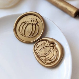 Pumpkin/Autumn Pumpkin/Gourd Handmade Self- Adhesive Wax Seal Stickers/Peel & Stick Wax Seals/Invitation Wax Seals- Set of 25